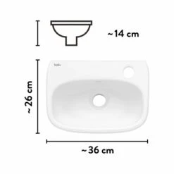 Baliv Handwaschbecken-Set 36 Cm Weiß Mit Armatur -Home Bathroom 006947068067 VM01 170621 L