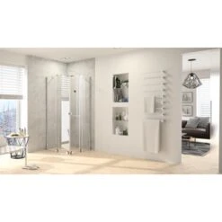 Hüppe Gleittüreckeinstieg Xtensa Pure 2-tlg. 1/2 BxH: 90 Cm X 200 Cm L Silber HG -Home Bathroom 08891 2438 HPMI2 XT13RA7 2 1
