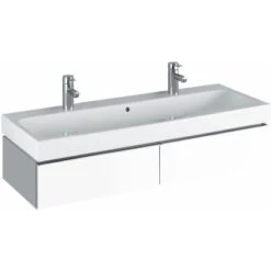 Geberit Waschbecken ICon 120 Cm Weiß Zwei Hahnlöcher KeraTect -Home Bathroom 16613 4123 8278629 print 1
