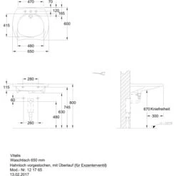 Geberit Waschbecken Vitalis Barrierefrei 65 Cm Mit Überlauf -Home Bathroom 2369 print masszeichnung 5