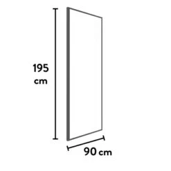 Baliv Seitenwand Für Duschkabine DUK-90.91W 90 Cm X 195 Cm Schwarz -Home Bathroom 250312111031 VM01 190221 L