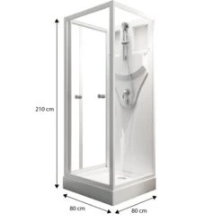 Schulte Komplettduschkabine Juist Mit Schiebetür Weiß 210x80x80 Cm -Home Bathroom 32020 2053 4060991009730 1 1