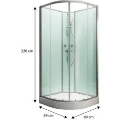 Schulte Komplettduschkabine Kreta II Alu-Natur Hellgrün 89x89x202 Cm -Home Bathroom 32020 2053 4060991009747 1 2