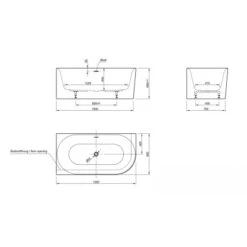 Ottofond Badewanne Mince Corner XS Rechts 155 Cm X 80 Cm Weiß -Home Bathroom 4005489137007 3209 S 04