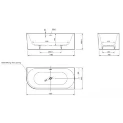 Ottofond Badewanne Mince Corner Links 180 Cm X 80 Cm Weiß -Home Bathroom 4005489137069 3209 S 04