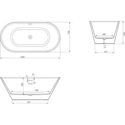Ottofond Freistehende Badewanne Eko 150 Cm X 75 Cm Weiß -Home Bathroom 4005489137274 3209 VM 04