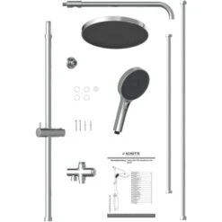 Schütte Duschset Samoa Rain Ohne Armatur Samtstrahl-Technologie Chrom Anthrazit -Home Bathroom 4008431606309 2759 4