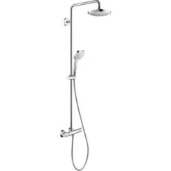 Hansgrohe Duschsystem Croma Select E 180 Mm Mit Thermostat Weiß-Chrom