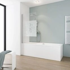 Schulte Wannenaufsatz Schwenkbar Echtglas Chrom Dekor Softcube 140 Cm X 80 Cm