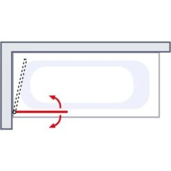 Schulte Wannenaufsatz Schwenkbar Echtglas Weiß Dekor-Querstreifen 140 Cm X 80 Cm -Home Bathroom 4060991005282 2053 6
