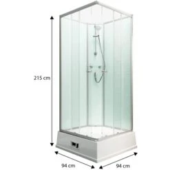 Schulte Komplettduschkabine Korfu II Mit Boiler Pumpe Alu-Natur Hellgrün -Home Bathroom 4060991009792 2053 3 1