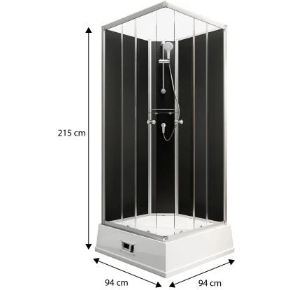 Schulte Komplettduschkabine Korfu II Mit Boiler Pumpe Alu-Natur Schwarz 5 Schulte Komplettduschkabine Korfu II Mit Boiler Pumpe Alu-Natur Schwarz – Bild 3