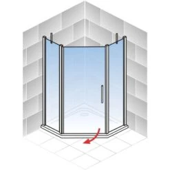 Schulte Fünfeckdusche Alexa Style 2.0 Alu-Natur Klar Glas Hell 192 Cm X 90 Cm -Home Bathroom 4060991019555 2053 AI 01