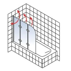 Schulte Badewannenaufsatz 3-tlg. Alu Natur Dekor Liane 140 X 125 Cm -Home Bathroom 4060991021060 5