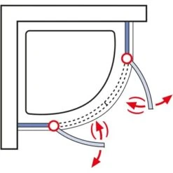 Schulte Runddusche Mit Drehtüren MasterClass BxTxH 80 X 80 X 200 Cm -Home Bathroom 4060991028076 2053 03