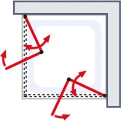 Schulte Drehfalttür Als Eckeinstieg Garant BxTxH 80 X 90 X 200 Cm -Home Bathroom 4060991046537 2053 05