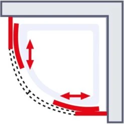 Schulte Runddusche II Kristall/Trend Aluminiumprofilen BxTxH 80 X 80 X 185 Cm -Home Bathroom 4060991051180 2053 03