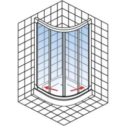 Schulte Runddusche II Kristall/Trend Aluminiumprofilen BxTxH 80 X 80 X 185 Cm -Home Bathroom 4060991051180 2053 04