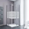 Schulte Eckeinstieg 4-tlg. Alexa Style 2.0 Alu-Natur Depoli Light 90x90x192 Cm -Home Bathroom 4060991051203 2053 1