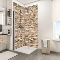 Schulte ExpressPlus DecoDesign Duschrückwand Dekor Verblender-Hell 210x100cm -Home Bathroom 4060991067846 Bild03