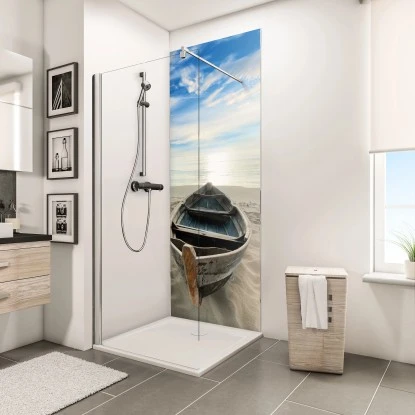 Schulte ExpressPlus DecoDesign Duschrückwand Foto Ruderboot Am Strand 210x90cm 4 Schulte ExpressPlus DecoDesign Duschrückwand Foto Ruderboot Am Strand 210x90cm – Bild 2