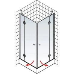 Schulte Eckeinstieg 4-tlg. Toura Pendelbar Schwarz 200 X 100 X 100 Cm Klar Hell 13 Schulte Eckeinstieg 4-tlg. Toura Pendelbar Schwarz 200 X 100 X 100 Cm Klar Hell -Home Bathroom 4060991070136 2053 6