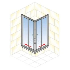Schulte Eckeinstieg Mit Schiebetüren Sunny 180 Cm X 75-90 Cm Silber Klarglas -Home Bathroom 4060991070228 2053 AI 01
