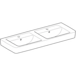 Geberit Renova Plan Doppelwaschbecken 130 Cm Weiß KeraTect -Home Bathroom 4123 122130600 Perspective