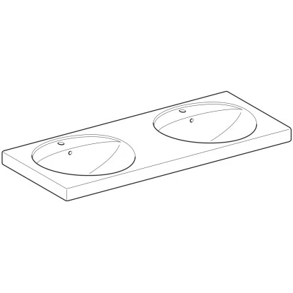 Geberit Doppelwaschbecken Preciosa 130 Cm Weiß 4 Geberit Doppelwaschbecken Preciosa 130 Cm Weiß – Bild 2