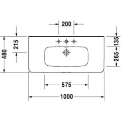 Duravit Möbelwaschtisch DuraStyle 100 Cm Weiß 1 Hahnloch Mit WonderGliss -Home Bathroom 4123 duv d232010d ds 6482