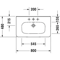 Duravit Möbelwaschbecken DuraStyle 80 Cm Weiß Mit 1 Hahnloch -Home Bathroom 4123 duv d232080d ds 6481