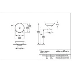 Villeroy & Boch Loop & Friends Aufsatzwaschbecken 38 Cm Alpinweiß Mit Überlauf 5 Villeroy & Boch Loop & Friends Aufsatzwaschbecken 38 Cm Alpinweiß Mit Überlauf -Home Bathroom 4123 vbtz 514800 514801 5