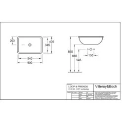 Villeroy & Boch Loop & Friends Einbauwaschbecken 60 Cm Pergamon Mit ÜL CPlus -Home Bathroom 4123 vbtz 614500 614501 5 1