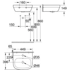 Grohe Handwaschbecken Euro Keramik PureGuard Alpinweiß 45 Cm -Home Bathroom 428750 1709 428750 ma