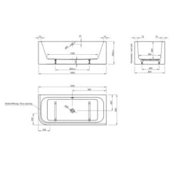 Ottofond Badewannen-Set Spirit 180 Cm X 80 Cm Links Inkl. Ablaufgarnitur -Home Bathroom 440825 3209 3