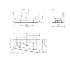 Ottofond Badewanne Pino 155 Cm X 75 Cm Links Inkl. Ablaufgarnitur -Home Bathroom 440833 3209 3