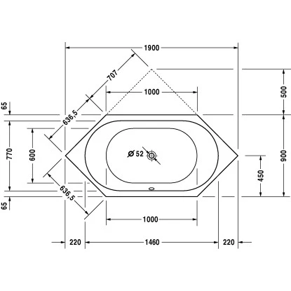 Duravit Badewanne D-Code 190 Cm X 90 Cm Sechseck Einbauversion Weiß 4 Duravit Badewanne D-Code 190 Cm X 90 Cm Sechseck Einbauversion Weiß – Bild 2