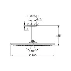 Grohe Kopfbrausenset Rainshower Cosmopolitan Chrom 400 Deckenauslass 142 Mm -Home Bathroom 518523 4520 1866921