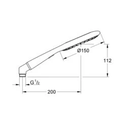 Grohe Handbrause Rainshower Icon 150 Chrom-Marmor 2 Strahlarten -Home Bathroom 603168 4520 GroheBrausen 3