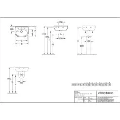Villeroy & Boch Handwaschbecken Compact O.Novo 50 Cm Weiß Mit Hahnloch Mit ÜL -Home Bathroom 6045 536046 536047 53604 5