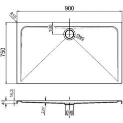 Duschwanne Maui-R 90 Cm X 75 Cm 7 Duschwanne Maui-R 90 Cm X 75 Cm -Home Bathroom 674874 3209 3