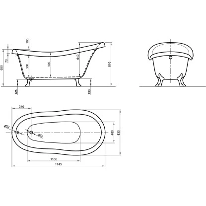 Freistehende Badewanne Azur 174,5 Cm X 83 Cm Weiß 6 Freistehende Badewanne Azur 174,5 Cm X 83 Cm Weiß – Bild 4