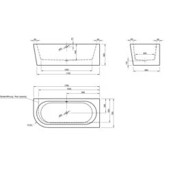 Ottofond Eck-Badewanne Modena Corner Links 178 Cm Weiß -Home Bathroom 6755573 3209 03