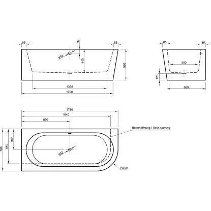 Ottofond Eck-Badewanne Modena Corner Rechts 178 Cm Weiß 5 Ottofond Eck-Badewanne Modena Corner Rechts 178 Cm Weiß – Bild 3