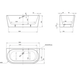 Ottofond Badewanne Modena 180 Cm Weiß -Home Bathroom 6755649 3209 3