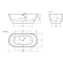Freistehende Badewanne Carney 190 Cm X 89,5 Cm Weiß -Home Bathroom 675595 3209 3