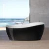 Freistehende Badewanne Aviva 180 Cm X 85 Cm Schwarz-Weiß 1 Freistehende Badewanne Aviva 180 Cm X 85 Cm Schwarz-Weiß -Home Bathroom 675610 3209 2