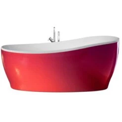Freistehende Badewanne Aviva 180 Cm X 85 Cm Bordeaux-Weiß -Home Bathroom 675614 3209 1