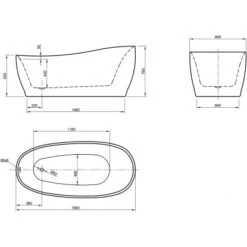 Freistehende Badewanne Aviva 180 Cm X 85 Cm Bordeaux-Weiß -Home Bathroom 675614 3209 4