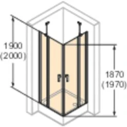 Hüppe Schwingtür Design Pure Festes Segment BxH: 80 Cm X 200 Cm Black Edition -Home Bathroom 74325 2438 HPUV18P07MAF 20 1